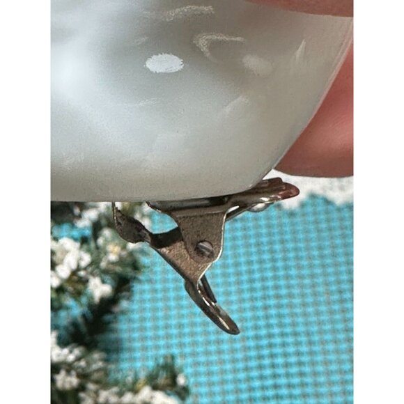 White Ceramic Clip on Birds Christmas Tree Ornament 2 ea Vtg Wreath Decor Crafts - Picture 8 of 12